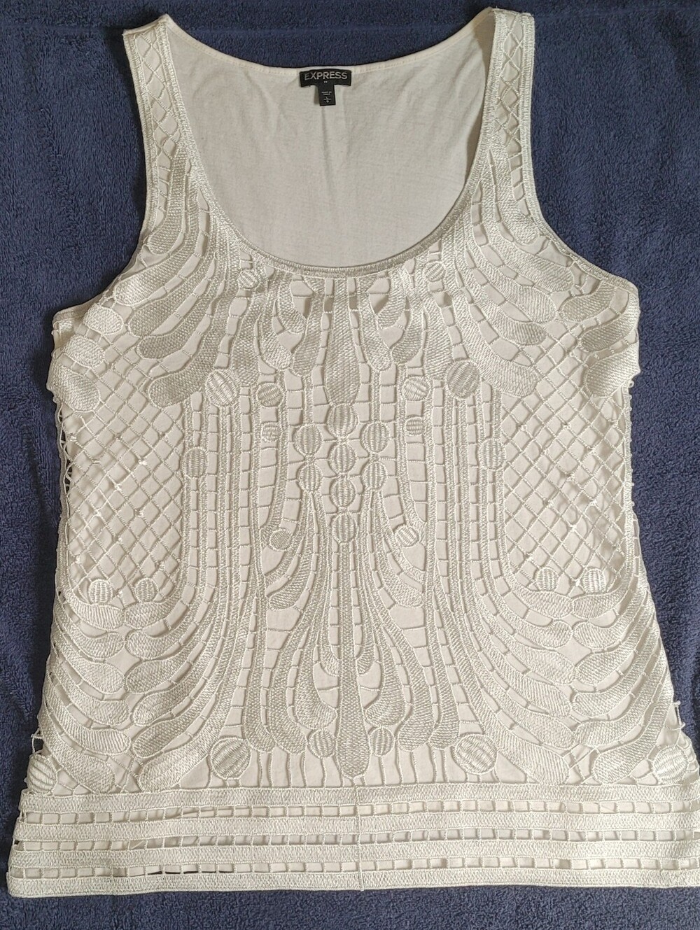 Express White Crochet-Style Women's Top